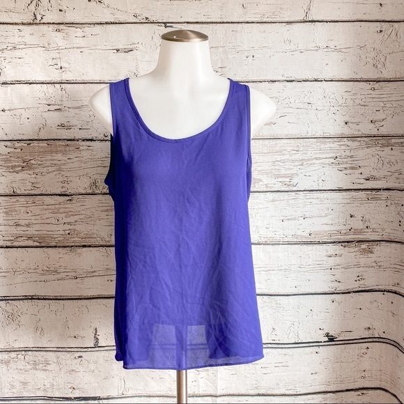 Express Split-Back Blue Tank - Picture 1 of 2